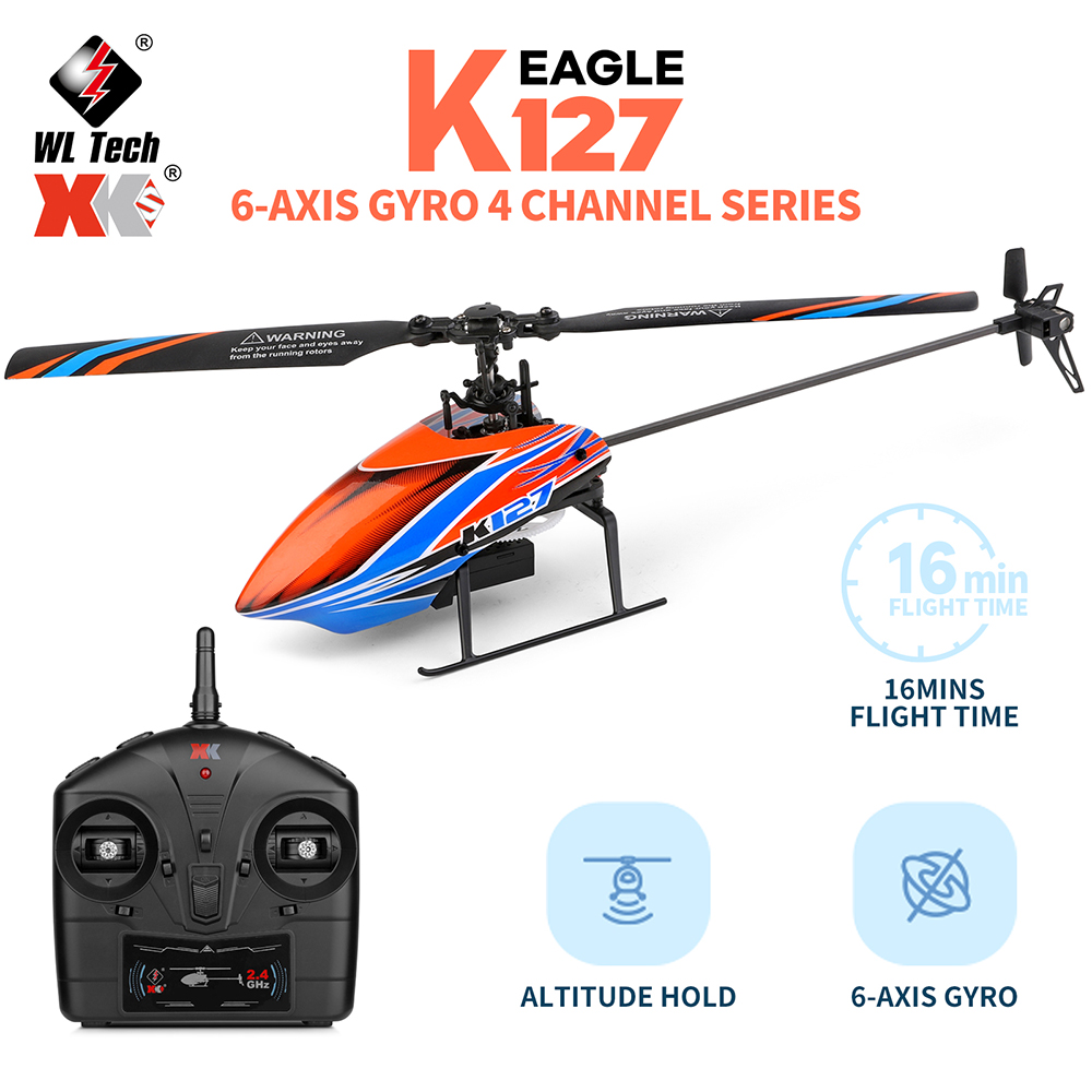 Rc Helicopter Nitro - WLtoys-Mini helicóptero teledirigido XK K127, 2,4G,